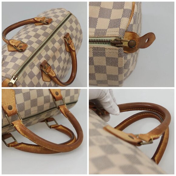 LOUIS VUITTON Damier Azur Speedy 30 Hand Bag N41533 LV Auth 129882 - Picture 16 of 16